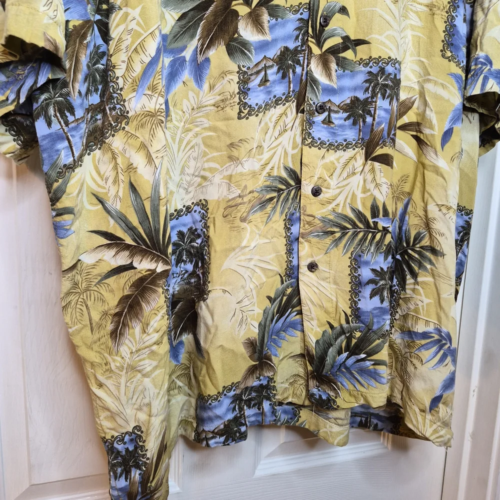 David Taylor Yellow Floral Hawaiian Shirt Size 3xlt